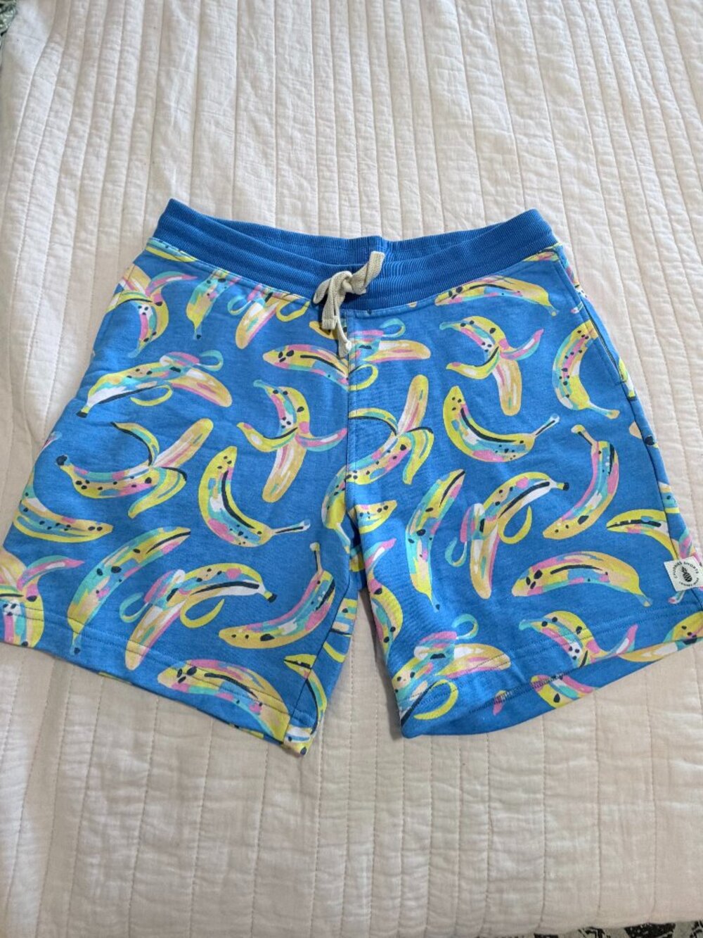 Chubbies Banana Print Lounge Shorts Men's Large 7" Inseam Blue NWT
